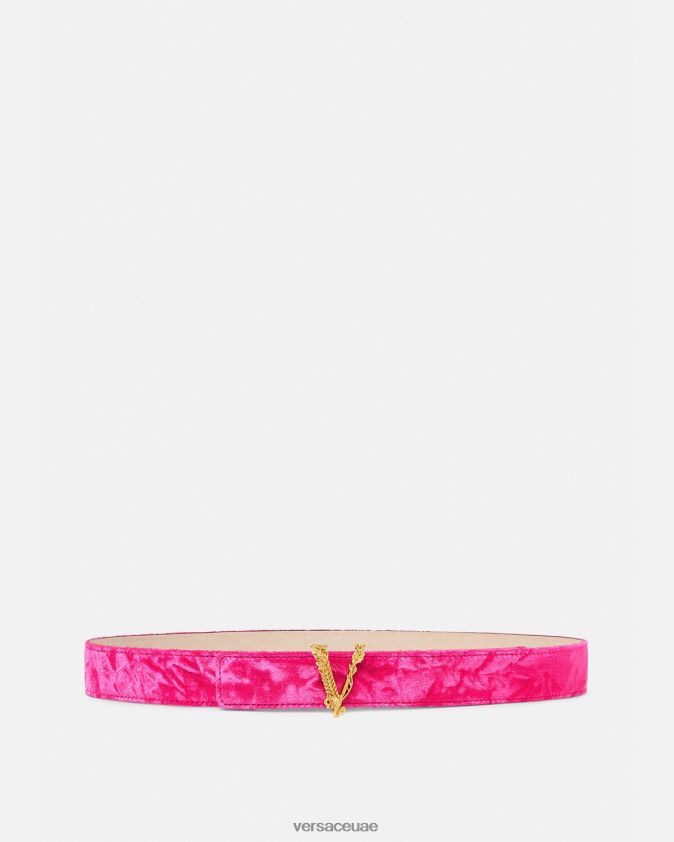 نحيف حزام مخملي فيرتوس Versace لون القرنفل 0FVD2J552 مُكَمِّلات