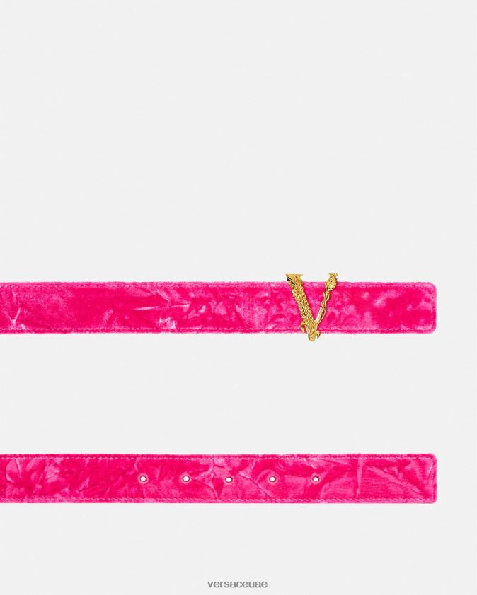 نحيف حزام مخملي فيرتوس Versace لون القرنفل 0FVD2J552 مُكَمِّلات