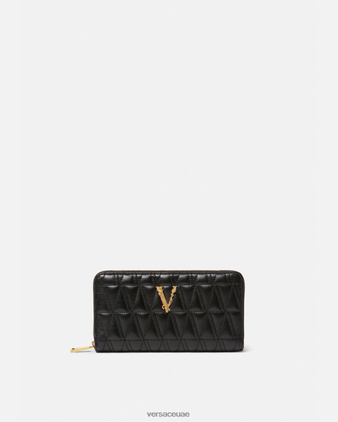 نحيف محفظة فيرتوس القارية Versace أسود 0FVD2J576 مُكَمِّلات