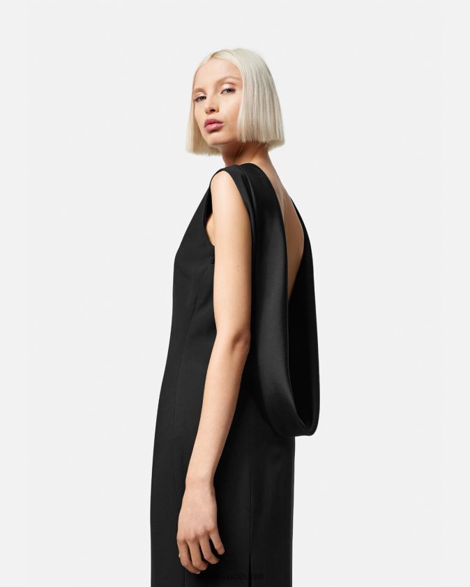 نحيف القلنسوة فستان طويل Versace أسود 0FVD2J58 ملابس