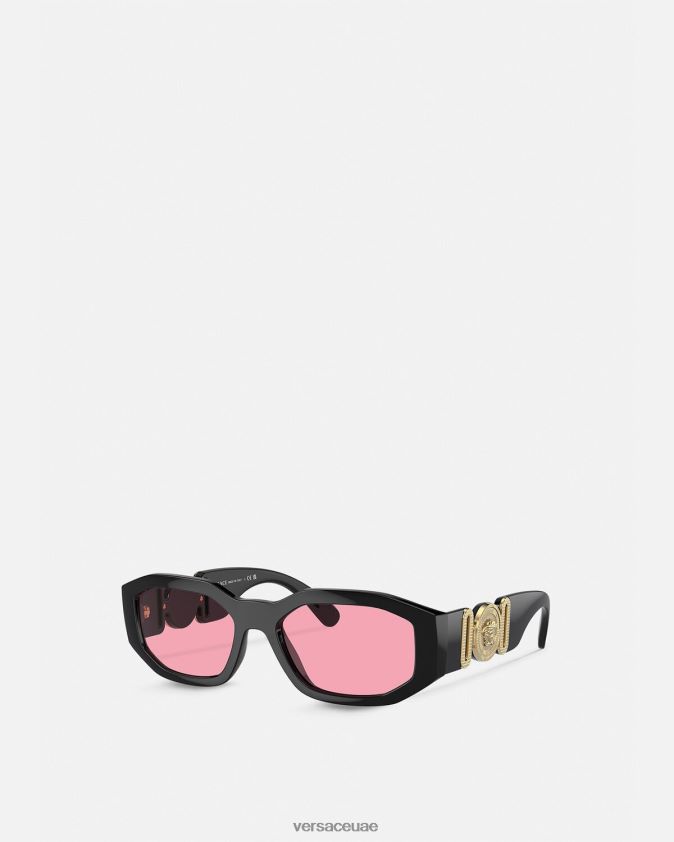 نحيف النظارات الشمسية ميدوسا بيجي Versace أسود وردي 0FVD2J590 مُكَمِّلات