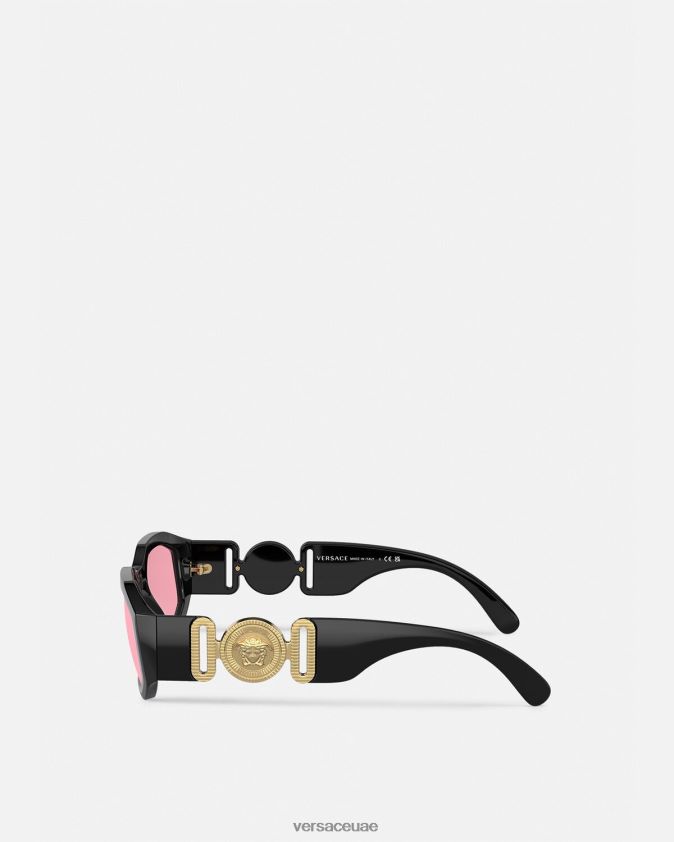 نحيف النظارات الشمسية ميدوسا بيجي Versace أسود وردي 0FVD2J590 مُكَمِّلات