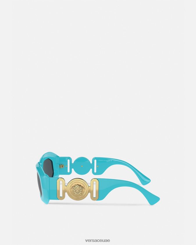 نحيف النظارات الشمسية ماكسي ميدوسا بيجي Versace أزرق 0FVD2J594 مُكَمِّلات