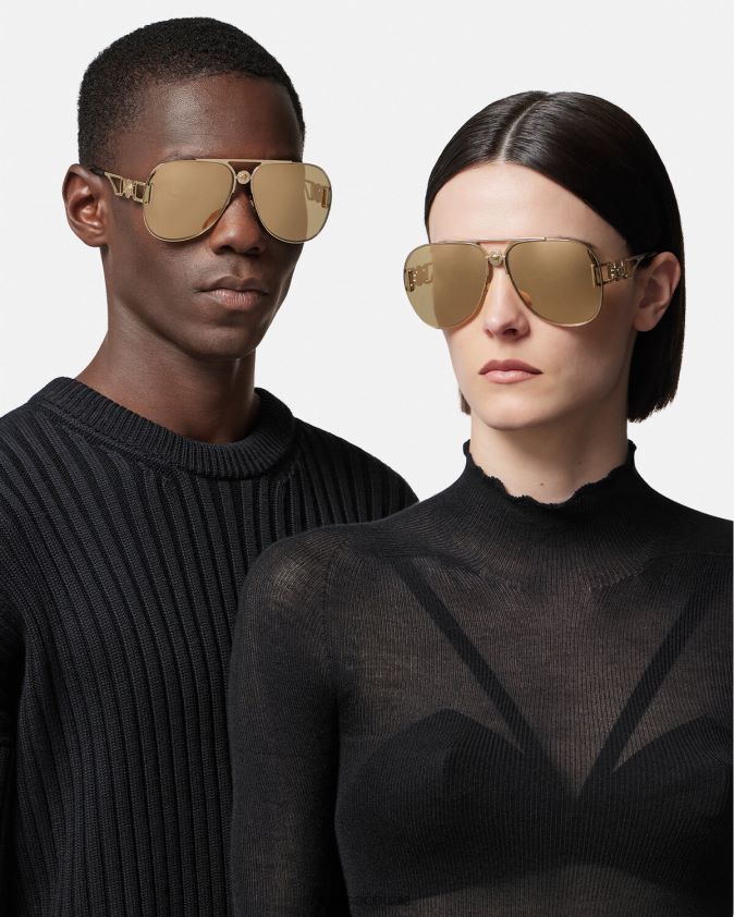 نحيف النظارات الشمسية ميدوسا بيجي الطيار Versace ذهب 0FVD2J595 مُكَمِّلات