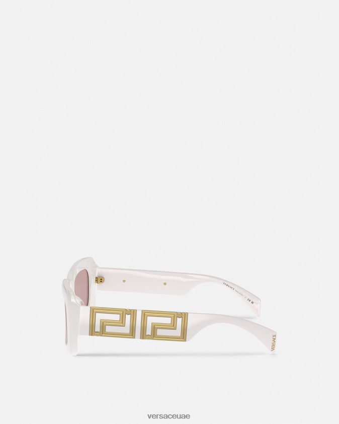 نحيف النظارات الشمسية اليونانية التي لا نهاية لها Versace أبيض 0FVD2J602 مُكَمِّلات