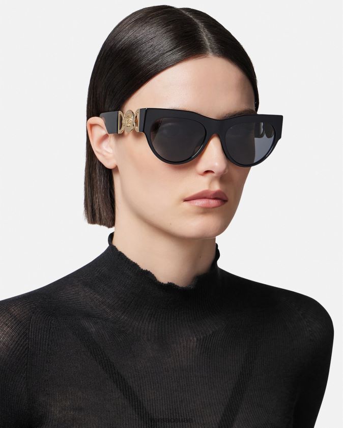 نحيف النظارات الشمسية ميدوسا المجنحة Versace أسود 0FVD2J603 مُكَمِّلات