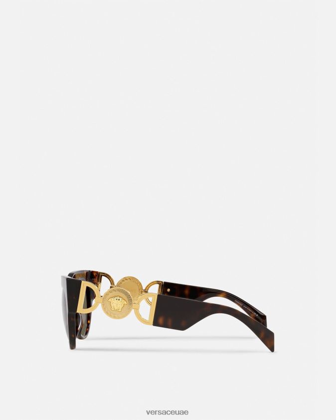 نحيف النظارات الشمسية ميدوسا المجنحة Versace هافانا 0FVD2J604 مُكَمِّلات