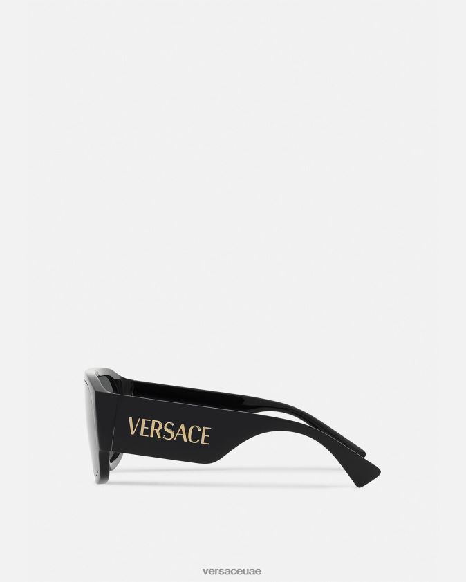 نحيف نظارة شمسية بشعار الماركة Versace أسود 0FVD2J621 مُكَمِّلات