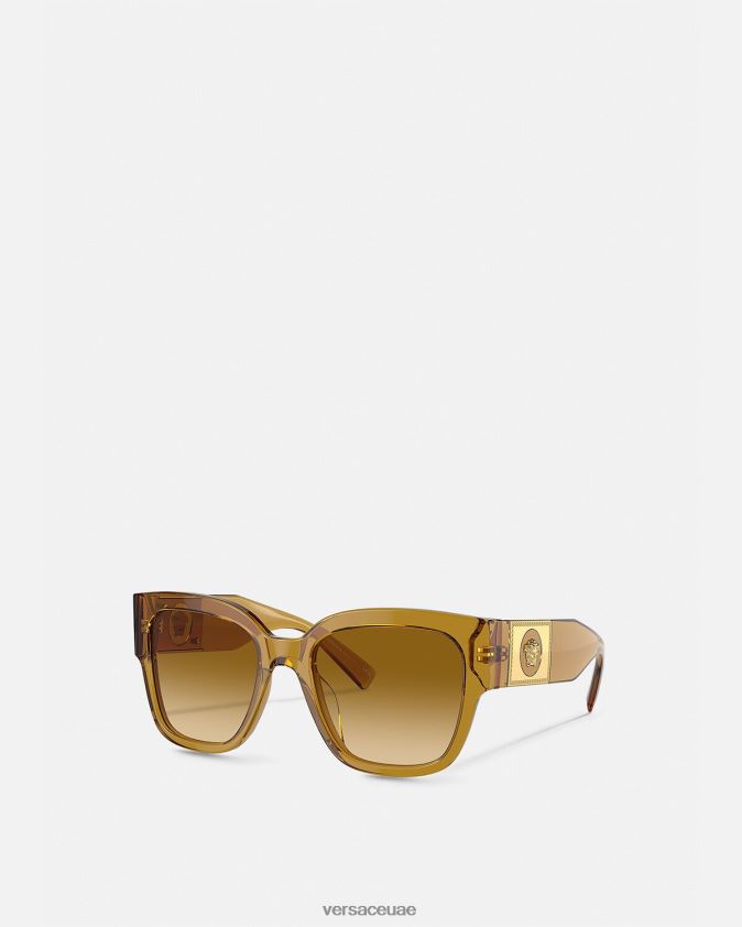 نحيف ميسي النظارات الشمسية المربعة Versace اللون البيج 0FVD2J622 مُكَمِّلات