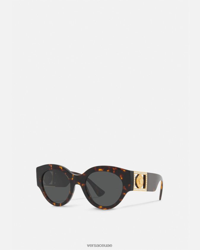 نحيف نظارات شمسية كريستال ميدوسا مشرقة Versace هافانا 0FVD2J628 مُكَمِّلات