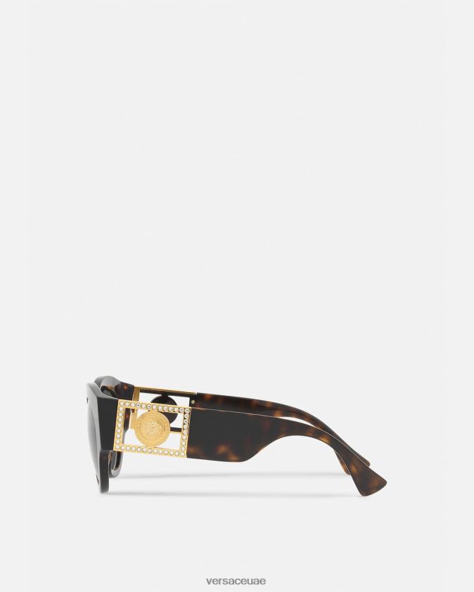 نحيف نظارات شمسية كريستال ميدوسا مشرقة Versace هافانا 0FVD2J628 مُكَمِّلات