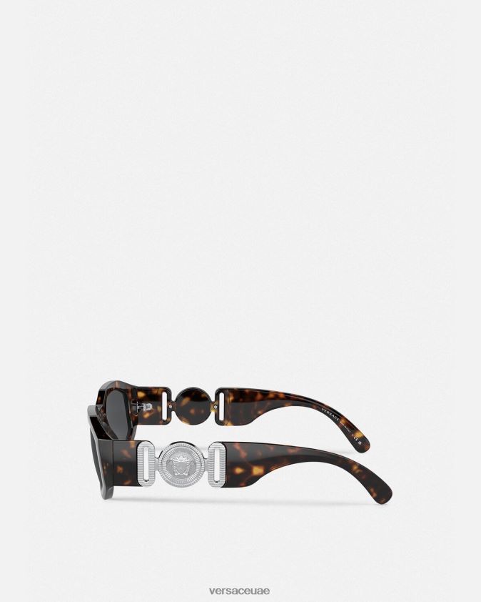 نحيف النظارات الشمسية ميدوسا بيجي Versace هافانا 0FVD2J630 مُكَمِّلات