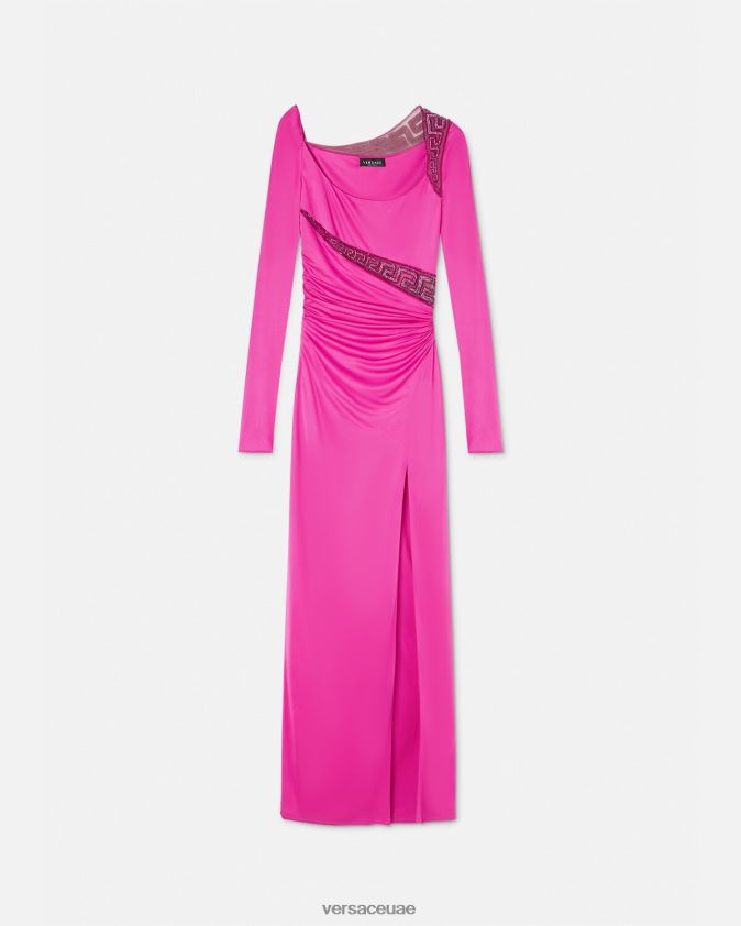 نحيف فستان مزين بالكريستال اليوناني Versace ضارب الى الحمرة 0FVD2J64 ملابس