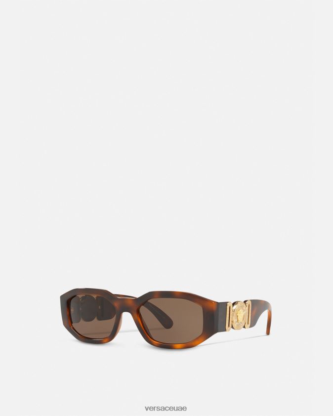 نحيف النظارات الشمسية ميدوسا بيجي Versace هافانا 0FVD2J644 مُكَمِّلات