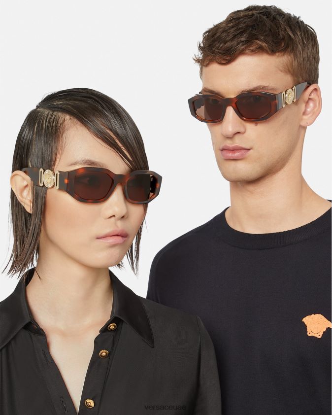 نحيف النظارات الشمسية ميدوسا بيجي Versace هافانا 0FVD2J644 مُكَمِّلات