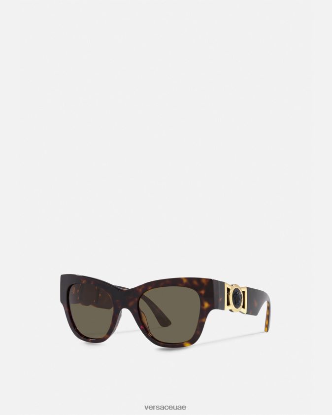 نحيف النظارات الشمسية ميدوسا بيجي الفراشة Versace هافانا 0FVD2J656 مُكَمِّلات