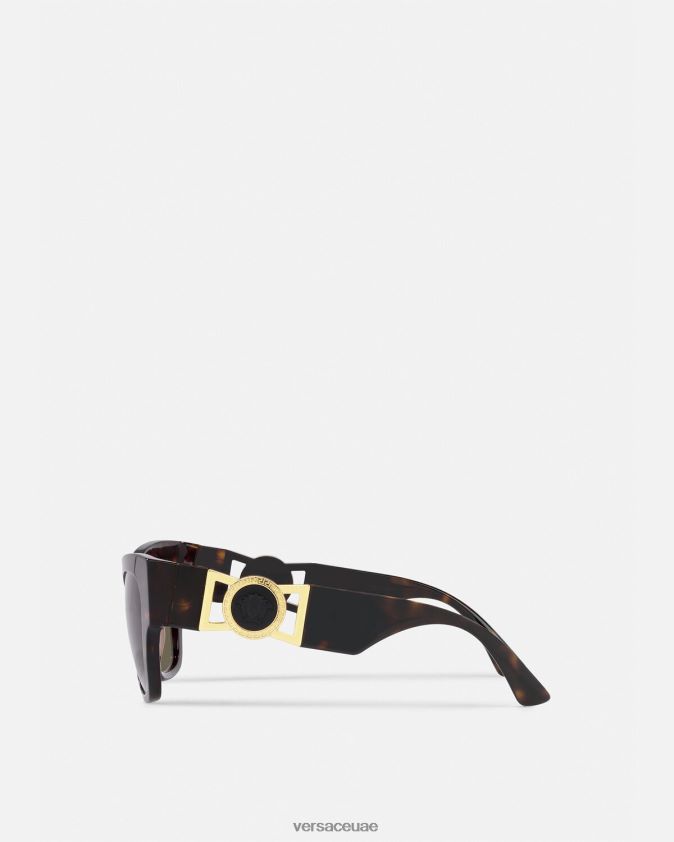 نحيف النظارات الشمسية ميدوسا بيجي الفراشة Versace هافانا 0FVD2J656 مُكَمِّلات