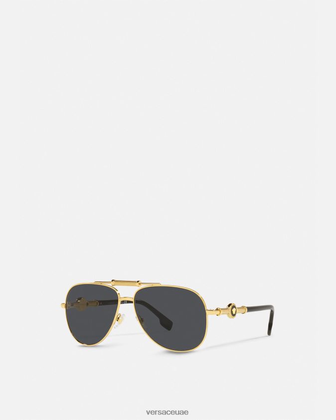نحيف النظارات الشمسية ميدوسا بوليس Versace الذهب الأسود 0FVD2J659 مُكَمِّلات