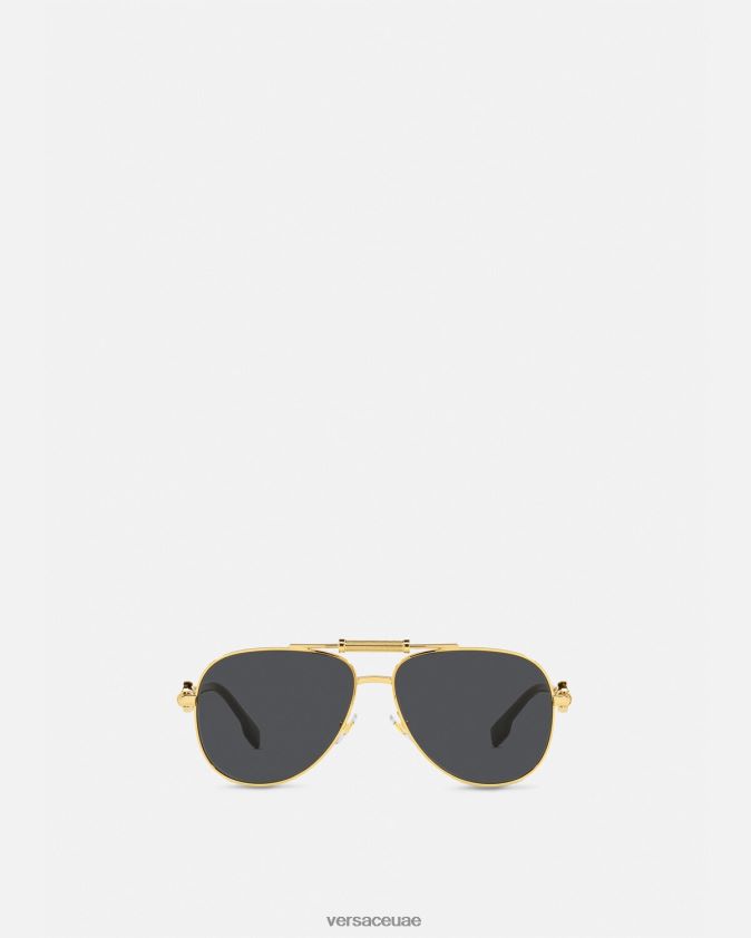نحيف النظارات الشمسية ميدوسا بوليس Versace الذهب الأسود 0FVD2J659 مُكَمِّلات