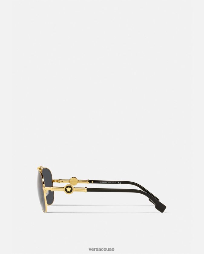 نحيف النظارات الشمسية ميدوسا بوليس Versace الذهب الأسود 0FVD2J659 مُكَمِّلات