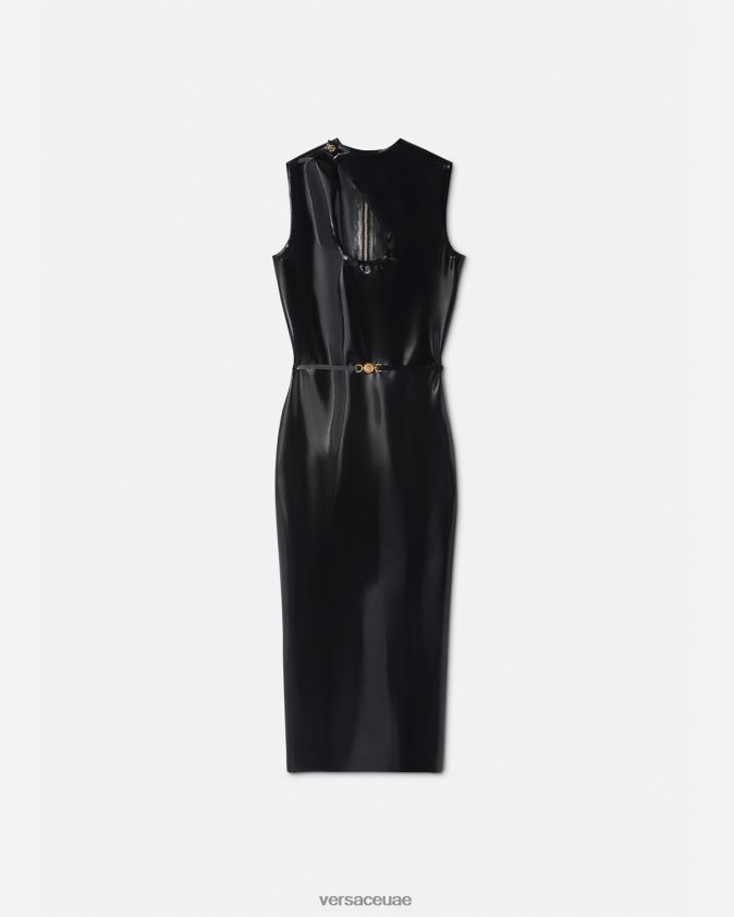 نحيف فستان ميدوسا بيجي بفتحات من اللاتكس Versace أسود 0FVD2J66 ملابس