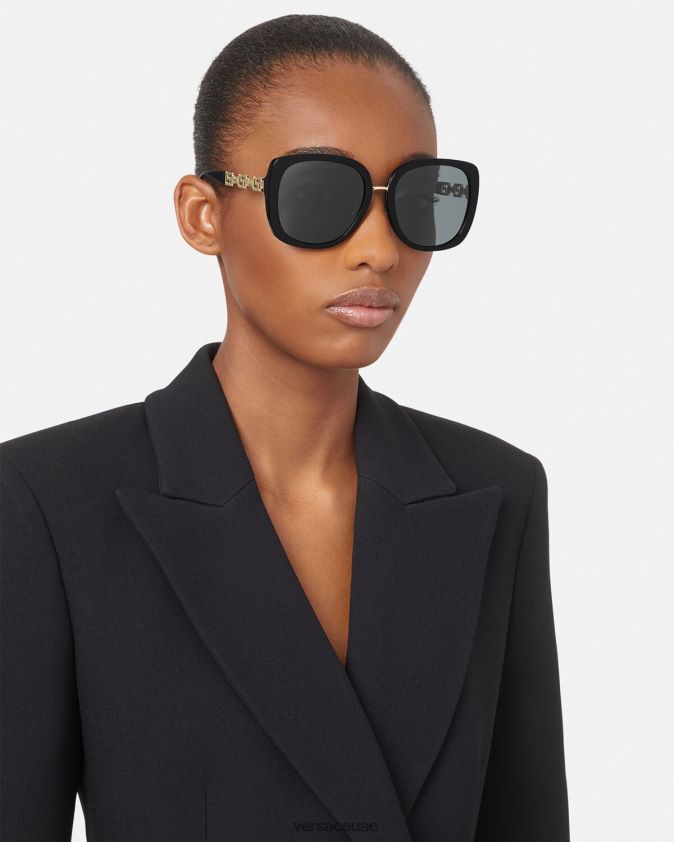 نحيف النظارات الشمسية اليونانية Versace أسود 0FVD2J665 مُكَمِّلات