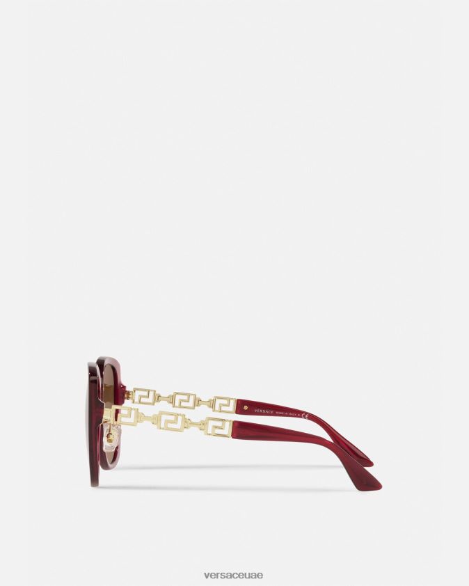نحيف النظارات الشمسية اليونانية Versace بورجوندي 0FVD2J666 مُكَمِّلات