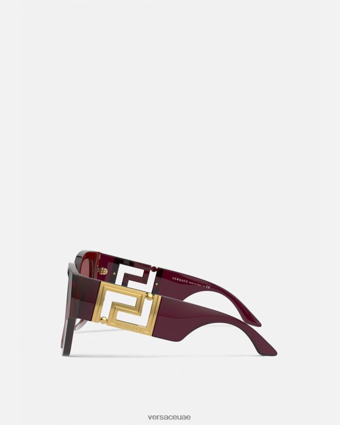 نحيف النظارات الشمسية اليونانية Versace بورجوندي 0FVD2J668 مُكَمِّلات