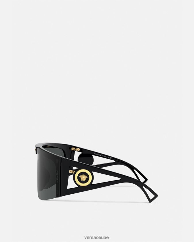 نحيف النظارات الشمسية ميدوسا أيقونة الدرع Versace أسود 0FVD2J670 مُكَمِّلات