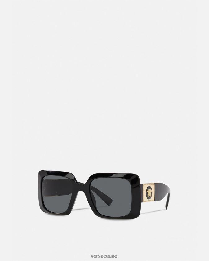 نحيف النظارات الشمسية مربعة ميدوسا Versace أسود 0FVD2J673 مُكَمِّلات