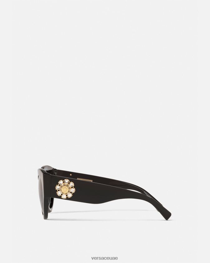 نحيف تحية جوهرة النظارات الشمسية Versace أسود 0FVD2J675 مُكَمِّلات