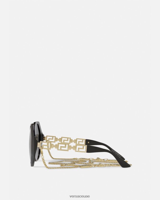 نحيف النظارات الشمسية اليونانية Versace الذهب الأسود 0FVD2J677 مُكَمِّلات