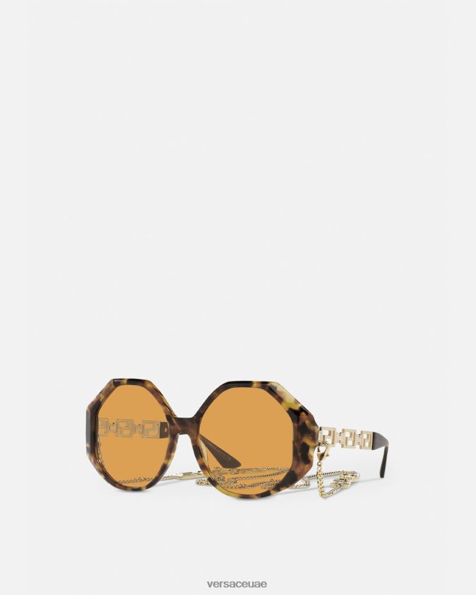 نحيف النظارات الشمسية اليونانية تناسب إضافي Versace هافانا 0FVD2J682 مُكَمِّلات