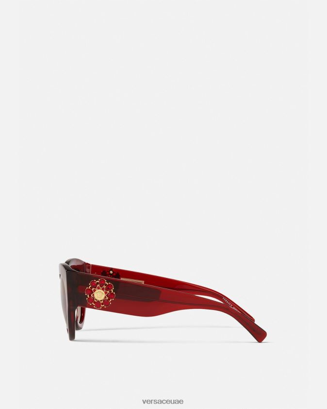 نحيف تحية جوهرة النظارات الشمسية Versace بورجوندي 0FVD2J684 مُكَمِّلات