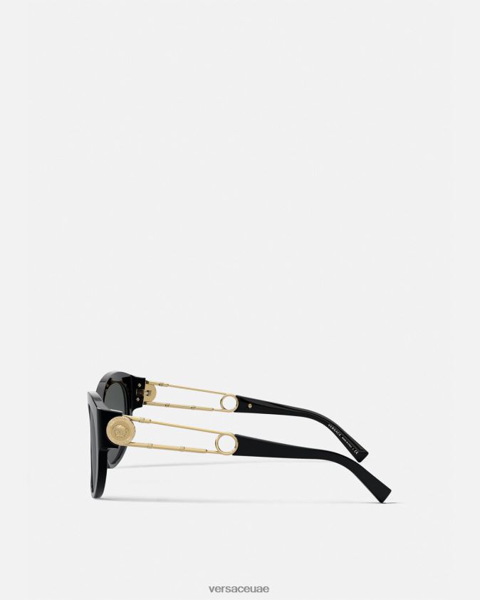 نحيف النظارات الشمسية دبوس الأمان Versace أسود 0FVD2J688 مُكَمِّلات