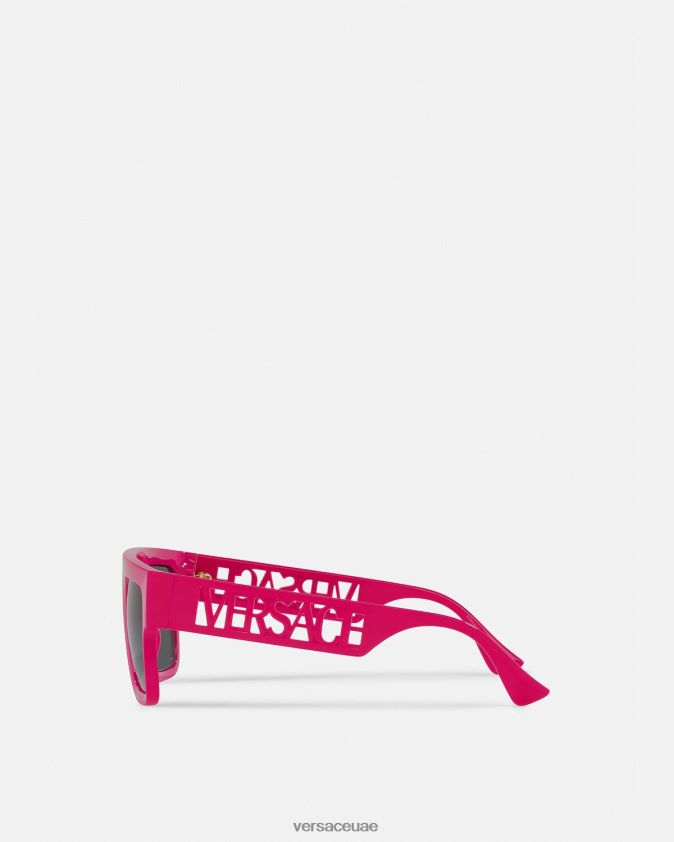 نحيف نظارات شمسية بشعار التسعينيات Versace ضارب الى الحمرة 0FVD2J690 مُكَمِّلات