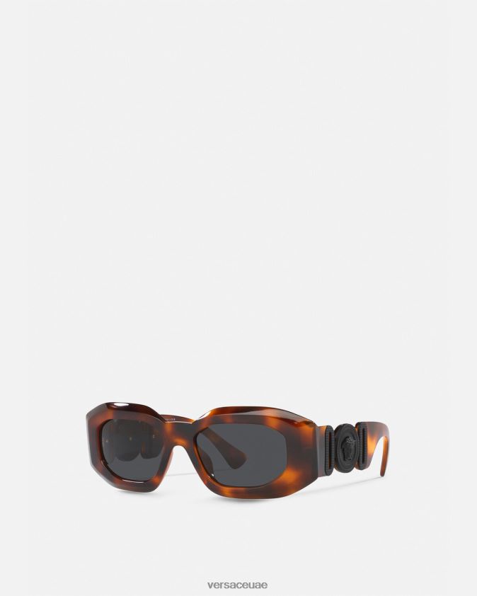 نحيف النظارات الشمسية ماكسي ميدوسا بيجي Versace هافانا 0FVD2J691 مُكَمِّلات