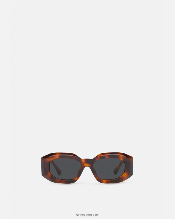 نحيف النظارات الشمسية ماكسي ميدوسا بيجي Versace هافانا 0FVD2J691 مُكَمِّلات
