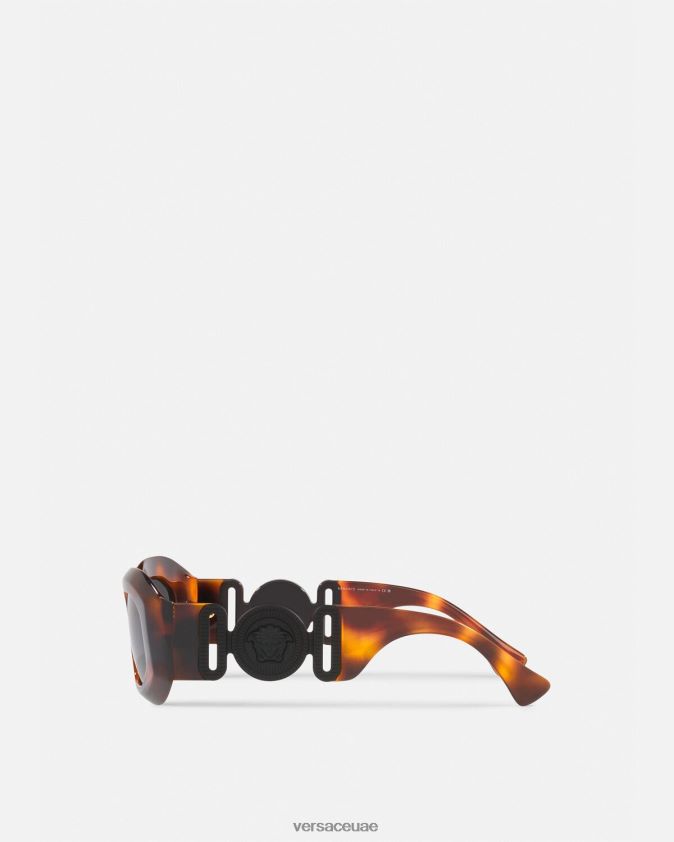 نحيف النظارات الشمسية ماكسي ميدوسا بيجي Versace هافانا 0FVD2J691 مُكَمِّلات