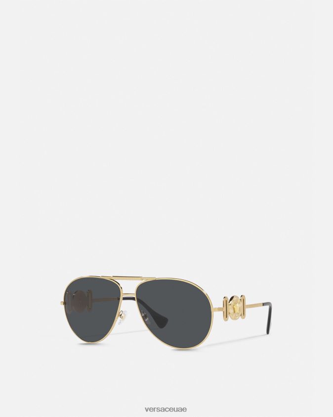 نحيف النظارات الشمسية ميدوسا بيجي الطيار Versace ذهب 0FVD2J695 مُكَمِّلات