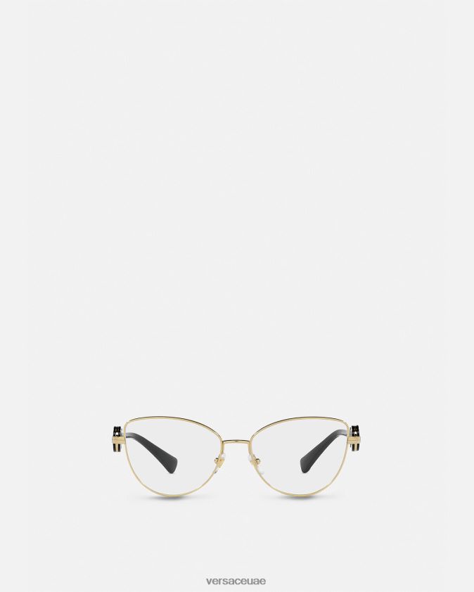 نحيف نظارات عين القطة ميدوسا المزدوجة Versace الذهب الأسود 0FVD2J707 مُكَمِّلات