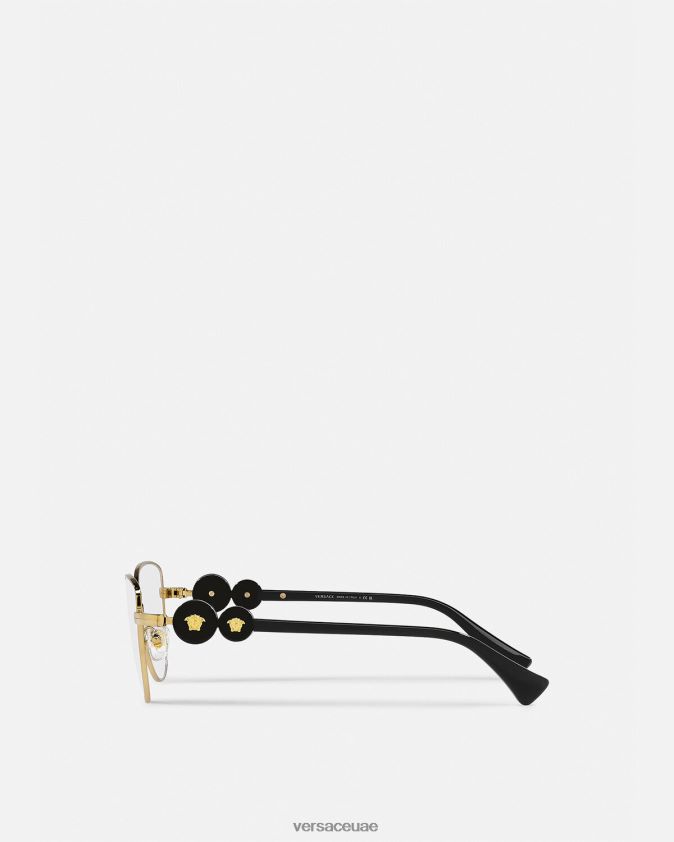 نحيف نظارات عين القطة ميدوسا المزدوجة Versace الذهب الأسود 0FVD2J707 مُكَمِّلات