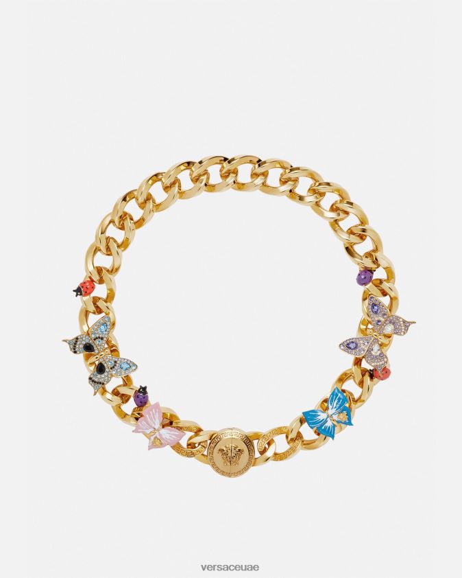 نحيف قلادة سلسلة الفراشات الكريستال Versace ذهب 0FVD2J713 مُكَمِّلات