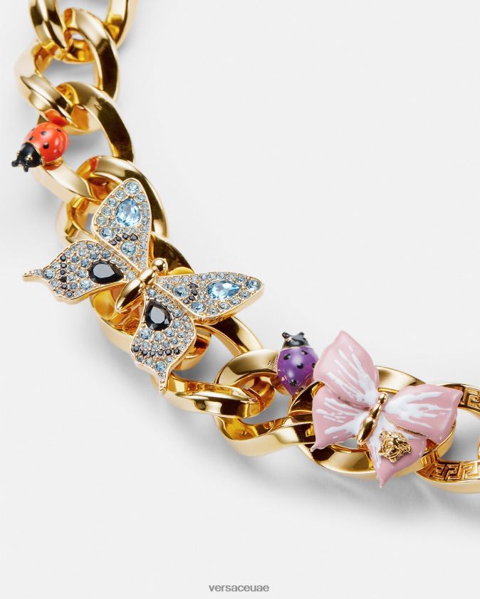 نحيف قلادة سلسلة الفراشات الكريستال Versace ذهب 0FVD2J713 مُكَمِّلات