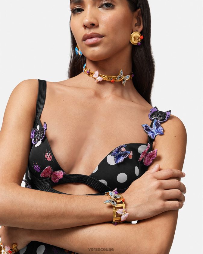 نحيف سوار الكفة الفراشات الكريستال Versace ذهب 0FVD2J718 مُكَمِّلات