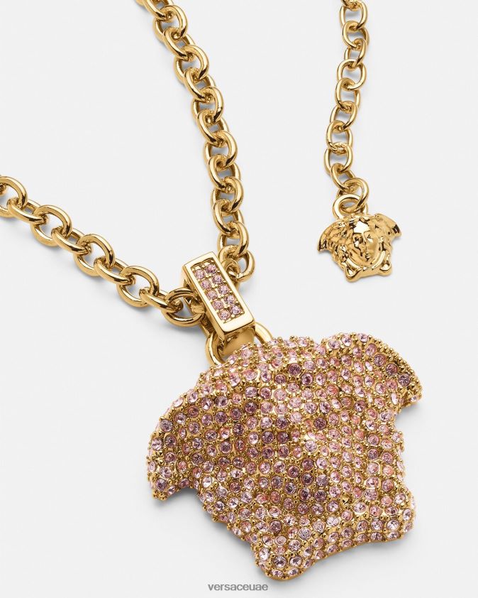 نحيف قلادة كريستال ميدوسا Versace الوردي والذهبي 0FVD2J725 مُكَمِّلات