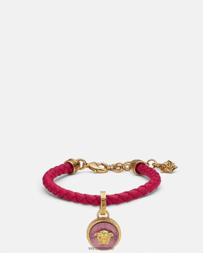 نحيف ميدوسا بيجي سوار من الجلد Versace ضارب الى الحمرة 0FVD2J729 مُكَمِّلات