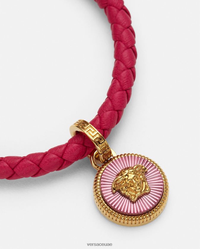نحيف ميدوسا بيجي سوار من الجلد Versace ضارب الى الحمرة 0FVD2J729 مُكَمِّلات