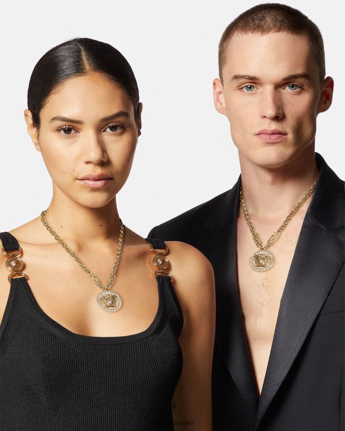 نحيف قلادة كريستال لا ميدوسا اليونانية Versace ذهب 0FVD2J741 مُكَمِّلات
