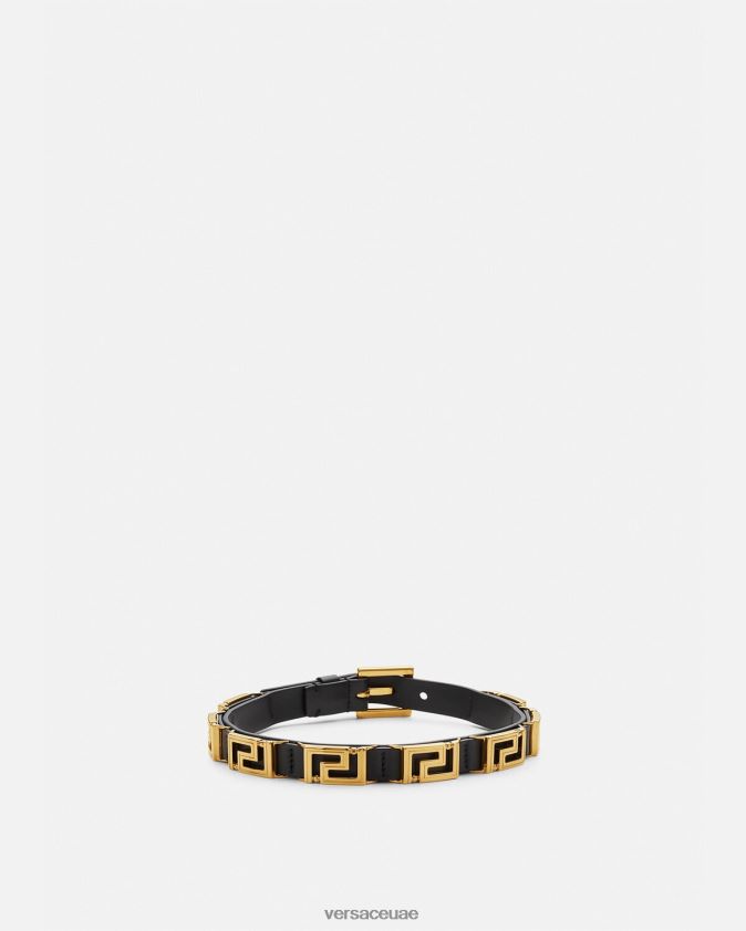 نحيف قلادة جلدية يونانية Versace أسود 0FVD2J746 مُكَمِّلات
